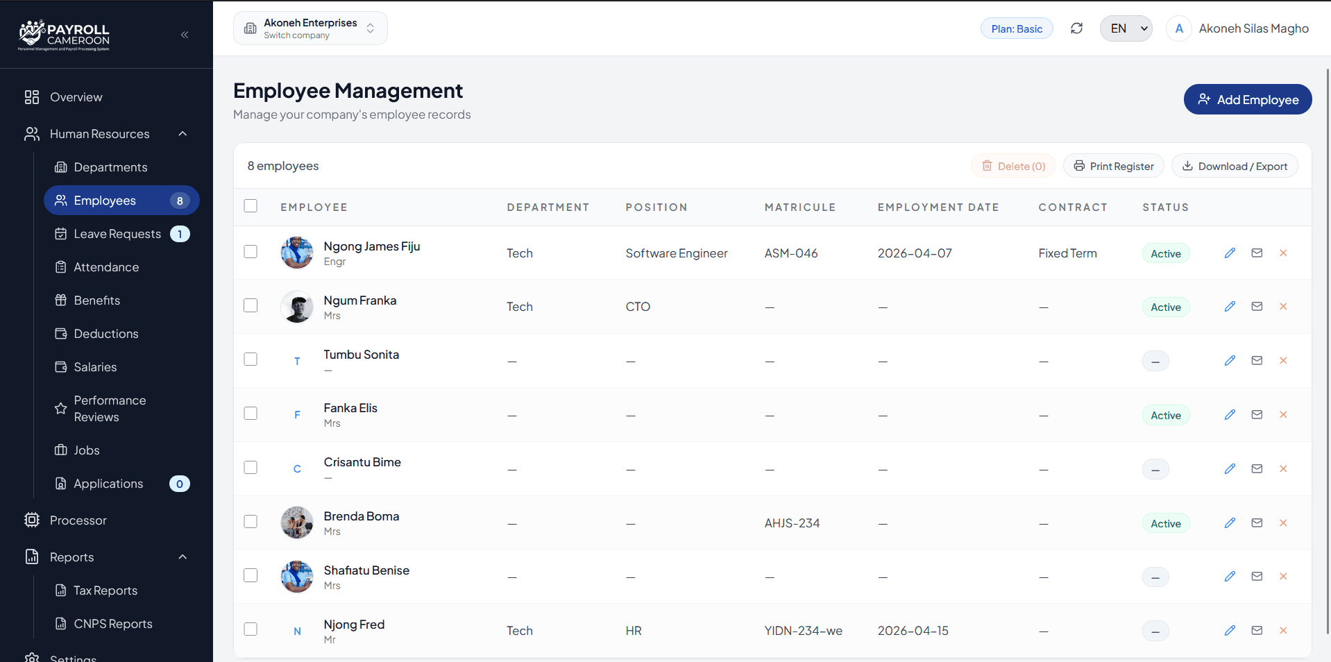 Payroll Management in Cameroon